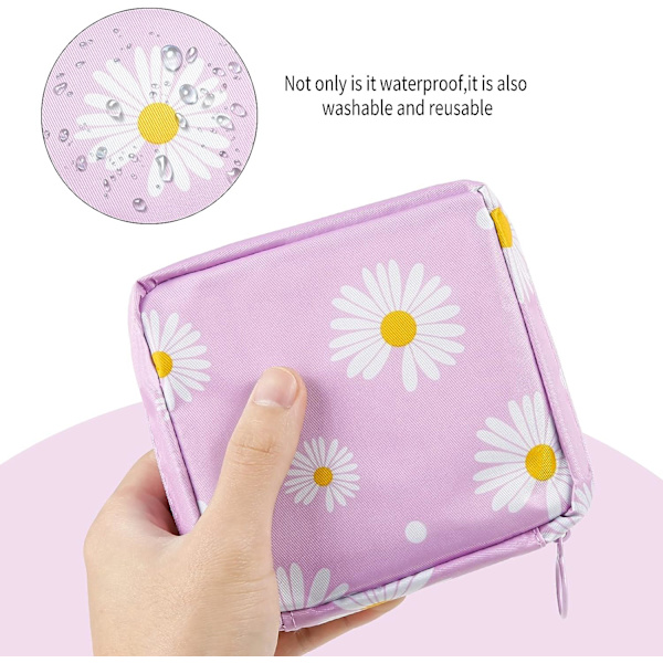 13*5*13cm,（lilla tusindfryd）2 stk. hygiejnebindopbevaring, skarp vandtæt