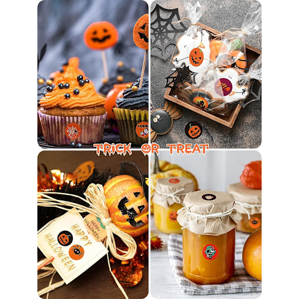 1000 stk Halloween-klistremer Halloween-klistremer Flaggermus Edderkopp Gresskar