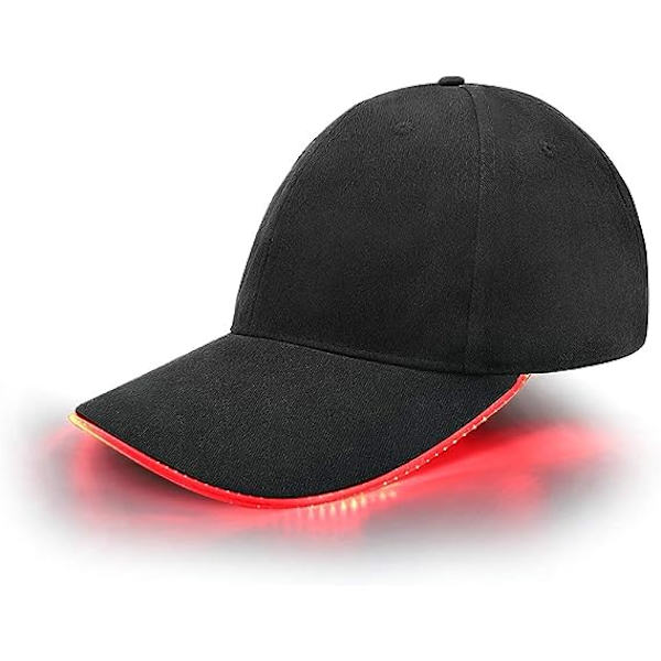 Rød LED Baseball Cap, Lysende Blinkende LED Lys op Cap Mænd,