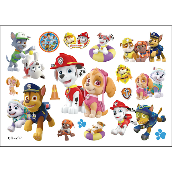 Paw patrull tatueringar - 8 ark - Barn tatueringar multicolor