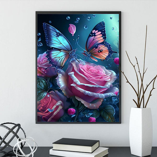 1 st Butterfly Diamond Painted, 5D DIY Broderad Diamond Painted