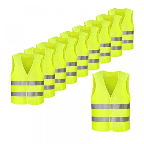 Sjeldent varselvest / sikkerhetsvest neon gul med fluorescerende