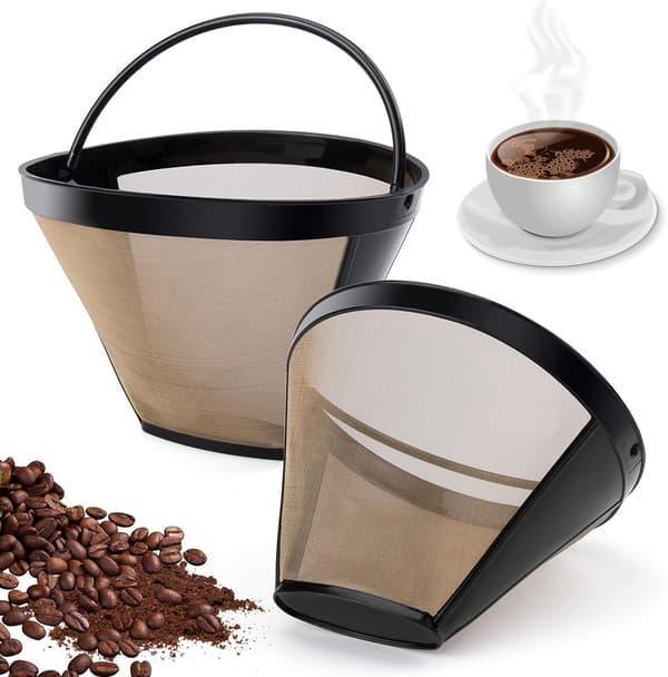 2 stk. Permanent kaffefilter, 100 mesh genanvendelig kaffefil