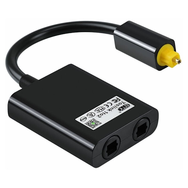 1 til 2 Digital optisk kabel splitter lydadapter fiberoptisk A