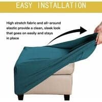 (mörkblå) Stretch Slipcovers, Square Spandex Fabric Slipcovers