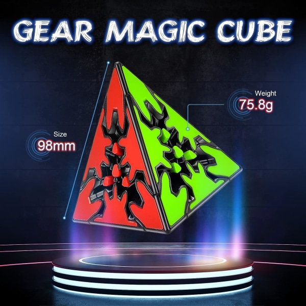 QY Toys 3x3 Pyraminx Gear Cube 3x3x3 Pyramid Speed ​​Magic 3D Tri