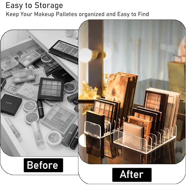 Klar (S+L) Palette Organizer, 7 Rum Plast Makeup Organizer