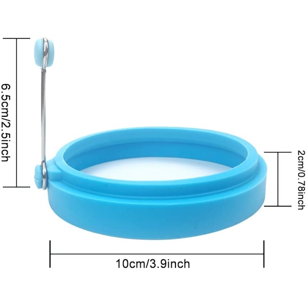 Silikon egg ringer, 4 tommer, mattrygg, non-stick belegg, stekte egg