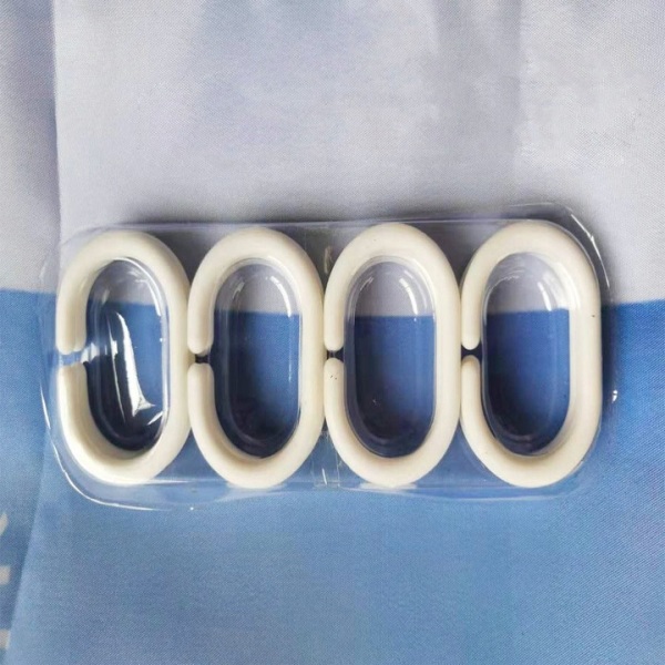 Duschdraperi med 12 ringar för infästning, 180x180 cm, vattenflöde（C