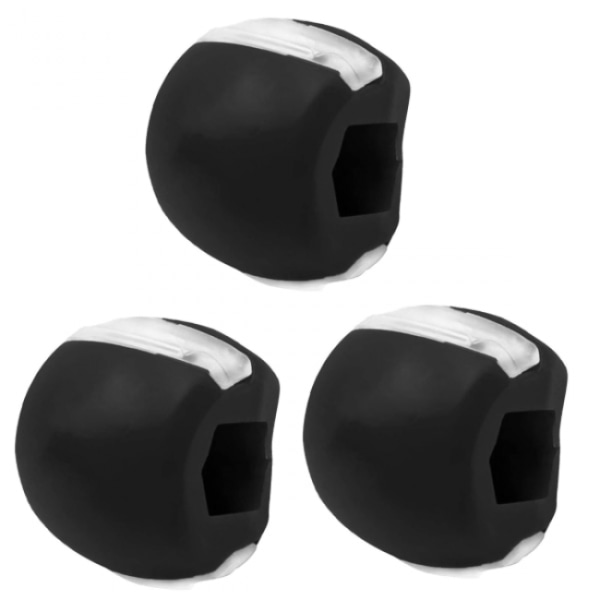 3-pack käktränare i silikon, svart