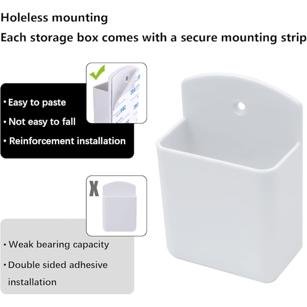 (Vit) 1-pack Fjärrkontroll Väggfäste Hållare Självhäftande Univ