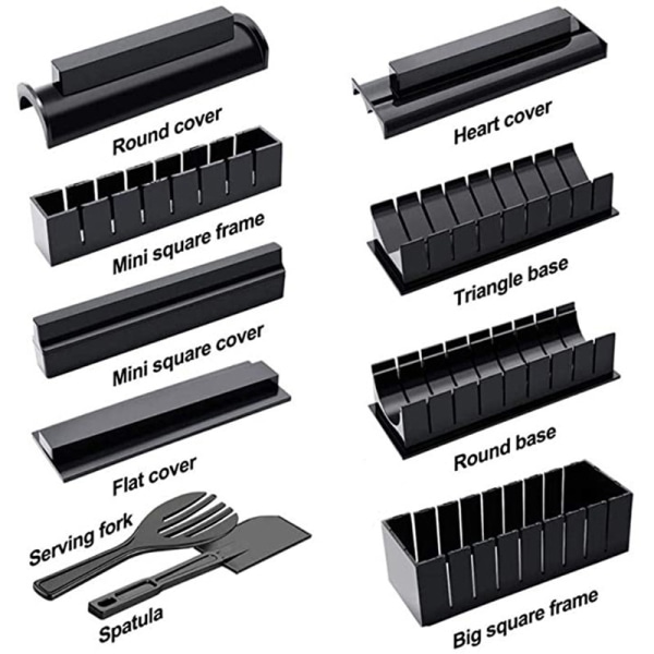Sushi Maker Komplett Kit, 10 st Sushi Formar Sushiberedning
