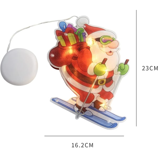 LED-sugkoppstomtelampa, ljusslinga julskyltfönster-C