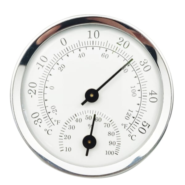 Pure White Analog Indendørs Termometer Hygrometer Luftfugtighed Temperat