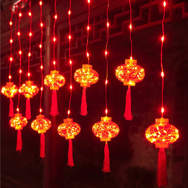 LED-lyktor Blinkande lampor Strängljus Koppartrådsljus Röd