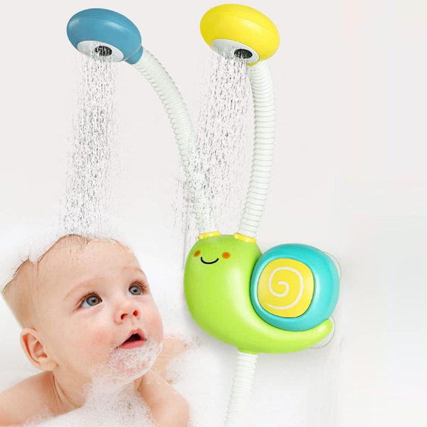 Grön baby badleksak, duschhuvud leksaker snigel badkar bad spel W