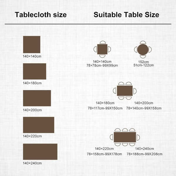 Rektangulär bordsduk Bomull Linne Beige 140x200 cm Bordsduk R