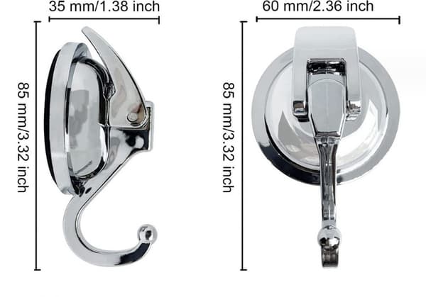 Sugkoppskrokar 2-pack Vakuumsugkoppskrok Vattenresistent