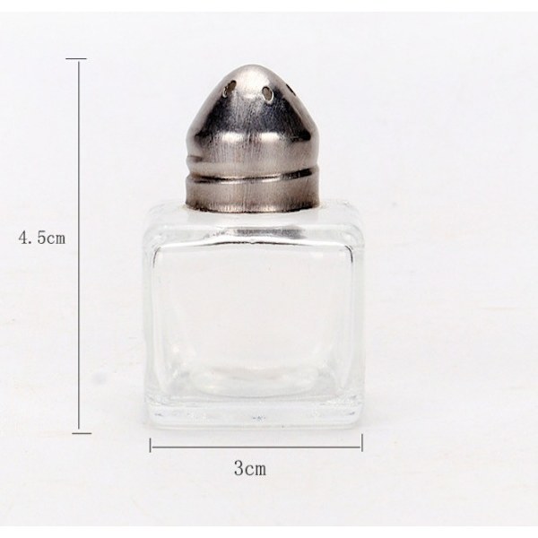 2 stk. Transparent Mini Krydderi Shaker, til Krydderier, Krydderier, S