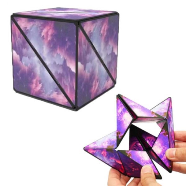 3D Magnetisk Solid Geometri Puslespill Magnetisk Rubiks kube Lilla