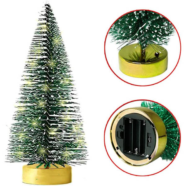 Miniatyr Konstgjord Julgran 25cm LED Grön Julgran Smal