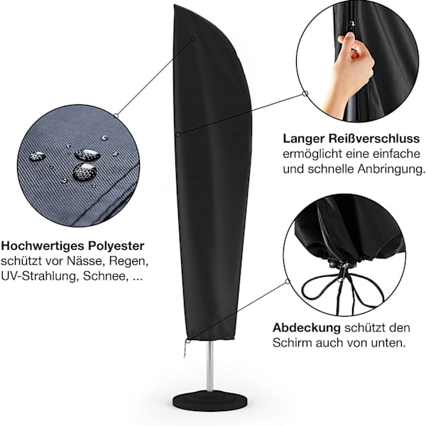 1PC （280cm）Suuri offset-aurinkovarjon suojus teleskooppivarrella