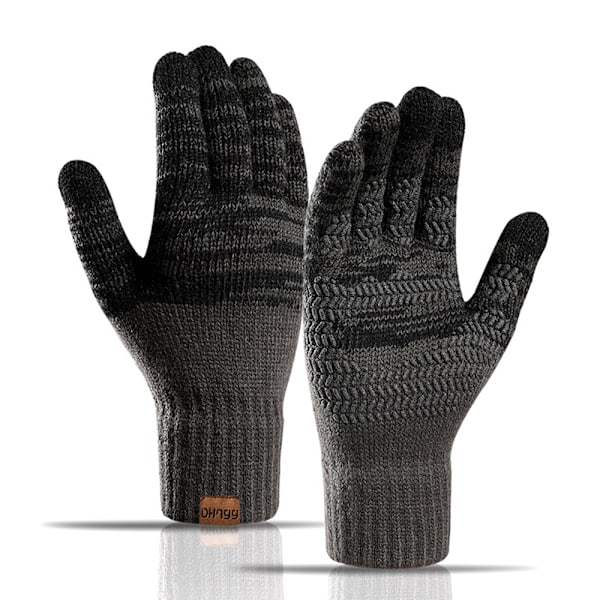Herr Vinterhandskar Touch Screen Halkfria Termiska Handskar Herr Stickade G