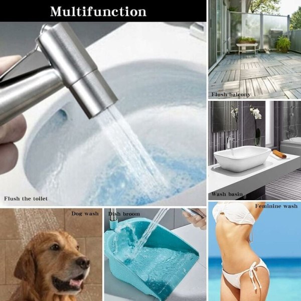 2 stk bidet-sprayer, toalett-hånddusj, rustfritt stål bidet-spraye