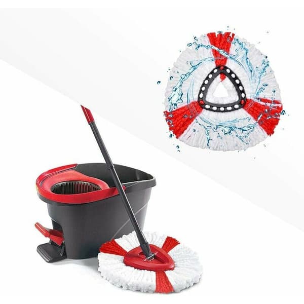 Sett med 4 mopphoder, mopputskiftning 2 i 1 mikrofibermopp, mopphode