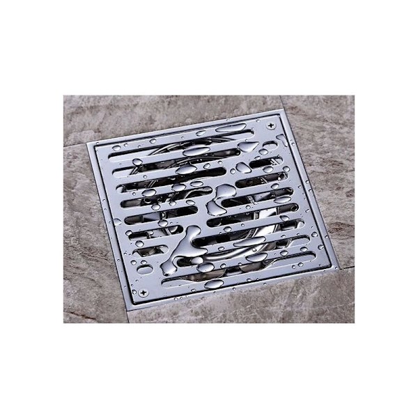 110x110mm Afløb Rustfrit Stål Gulvafløb Anti-Lugt Firkant Badekar
