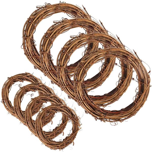 8 stk. naturlige kranse vinranker DIY håndværk vinranke krans Garla