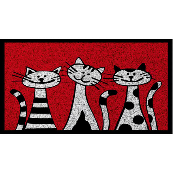 Vask + tør tre katte måtte vaskbar støvmåtte katte 40 x 60 cm