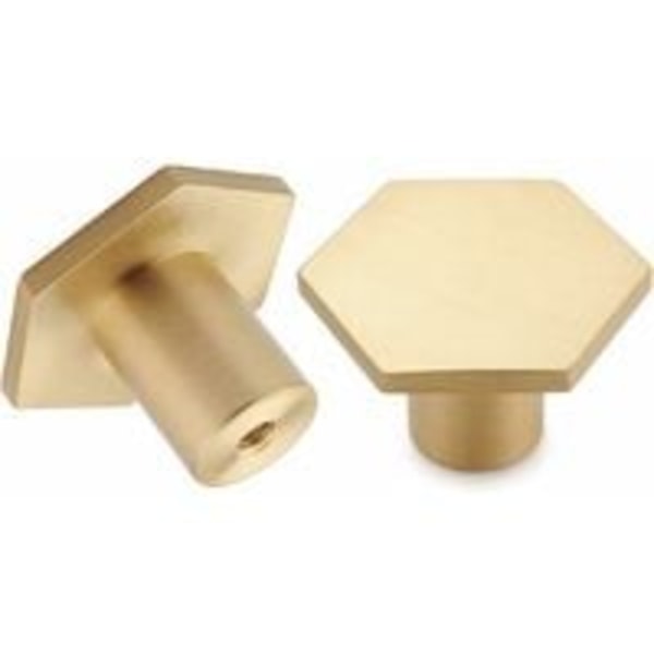 10 Pack Brushed Brass Furniture Knobs, Gold Dresser Drawer Knobs,