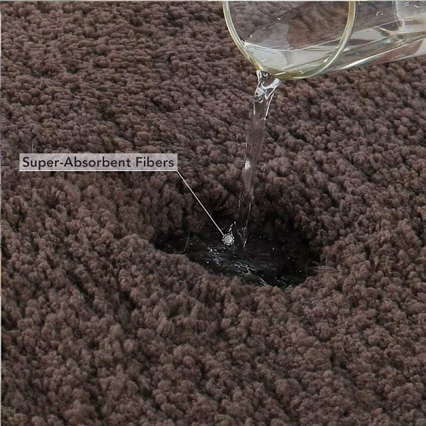 Extra tjock absorberande badrumsduschmatta (brun, 40x60cm) Machin