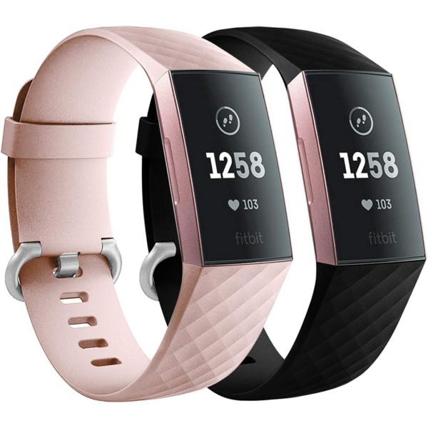 2-pakning med kompatible erstatningsreimer for Fitbit Charge 3/Fitbit C