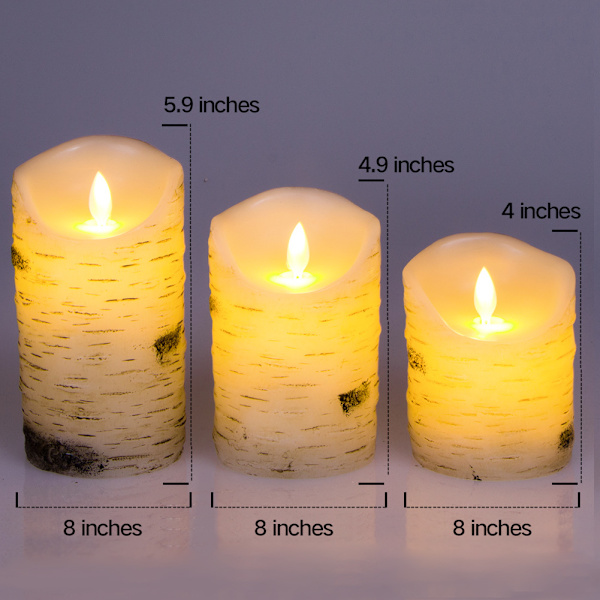 LED-ljus i björkeffekt med integrerade ljusslingor 8 cm x (10 cm