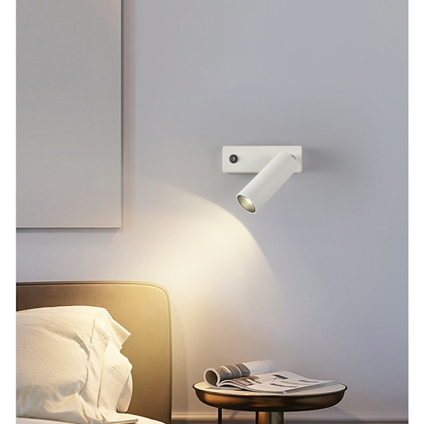 Vit-3W Varm 3000K Ytmonterad LED Sänglampa Fri Hål