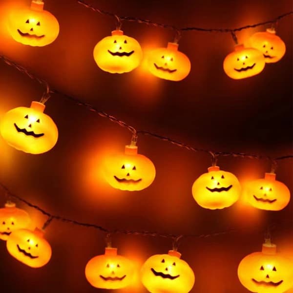 Halloween Græskar LED Lysstreng, 3M 20LED Græskar Lysstreng