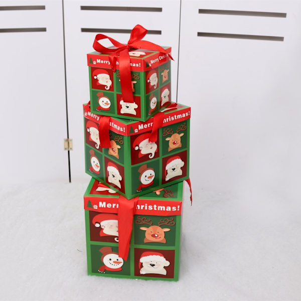 Schackmönster, julklappsask med band - presentförpackning,