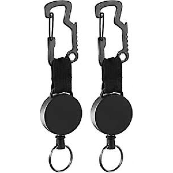 2 st. Retraktionsnyckelring Högpresterande Utökningsbar Lanyard med Bälte