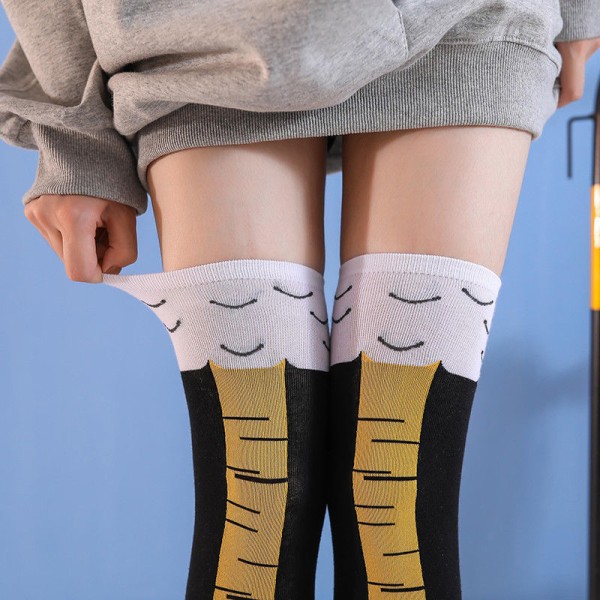 Yksi pakkaus, uudenlainen ja mielenkiintoinen hullu kananjalka polvikorkeat sukat