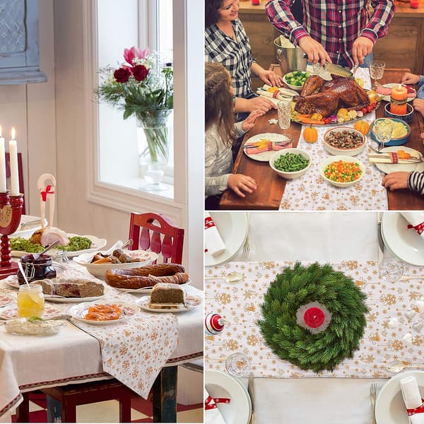 Julebordløper brodert bordløperdekor snøfnugg C