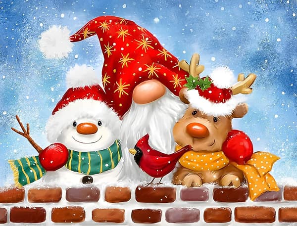 30x40cm Jule Diamantmaleri Kits til Voksne, 5D Nisse Diam