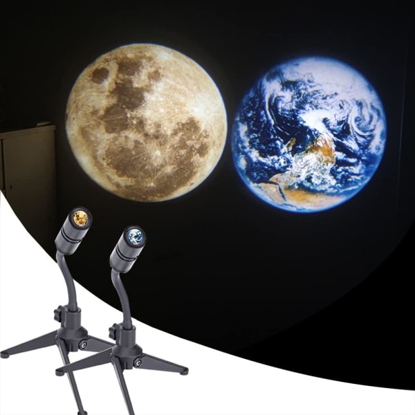 Moon Projector, 2 in 1 Projection Lamp, USB Rechargeable, 360 Rot