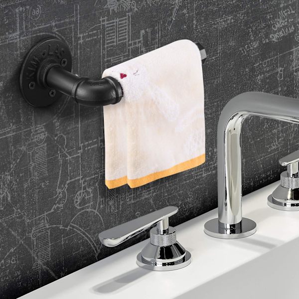 Retro industrielt smedejerns toiletpapirholder LED håndklædestang