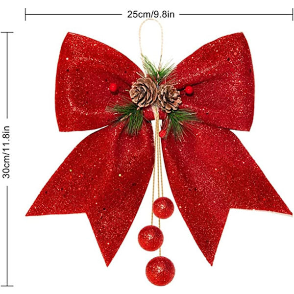 Julband rosett, julglitter rosetter, stor julgran
