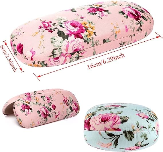 2 stk. Pink+sort Brilleetui Hard Shell til Mænd, Kvinder, Børn - F
