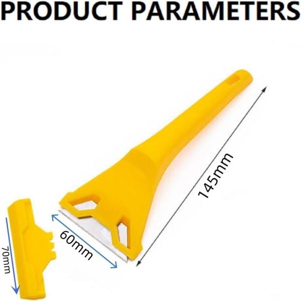 1 stk. Gul Plast Vindusskrape - Klistremerkefjernerverktøy for Skraping
