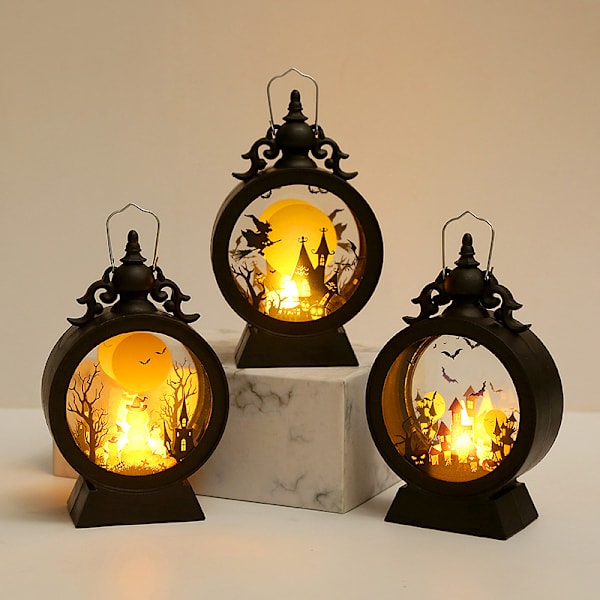 Halloween Dekoration LED Vindlampa Elektroniskt Ljus Dekoration H