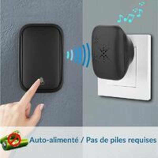 Trådløs og batteriløs dørklokke udendørs vandtæt IP 65 sne R